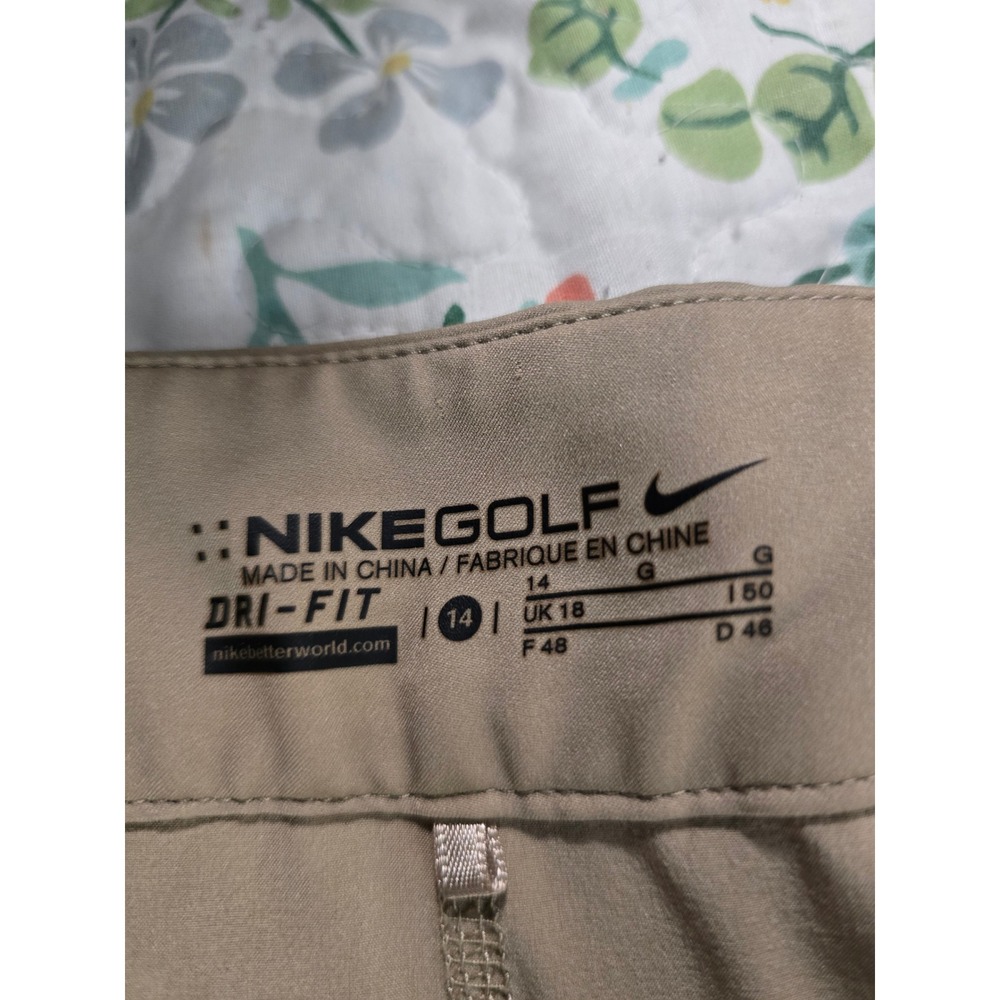 Nike Golf Dri-FIT Skort Tan Khaki Athletic Skort Women Size 14 Side Zip Pockets - Picture 3 of 3